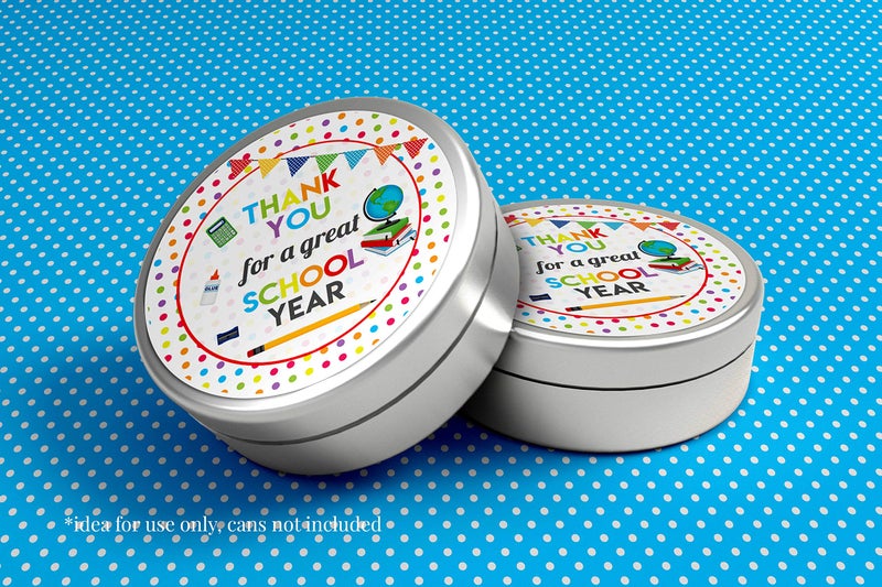 Amanda Creation Thanks for a Great School Year Teacher Appreciation Thank You Sticker Labels, 40 2" Party Circle Stickers by AmandaCreation, Great for Envelope Seals & Gift Bags - Image 3